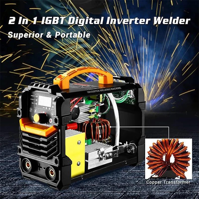 DEKO 220VMMA 160A Display digitale Stazione di saldatura LCD Stazione di saldatura IGBT con portaelettrodo Morsetto da lavoro Potenza di ingresso