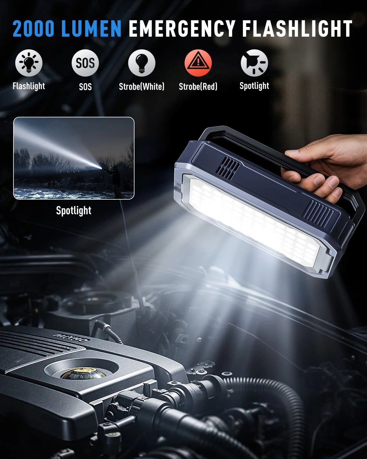 Avviatore di emergenza per auto UTRAI All-in-One 7000A con compressore d'aria, diagnosi OBD e booster di emergenza per batteria per auto Power Bank