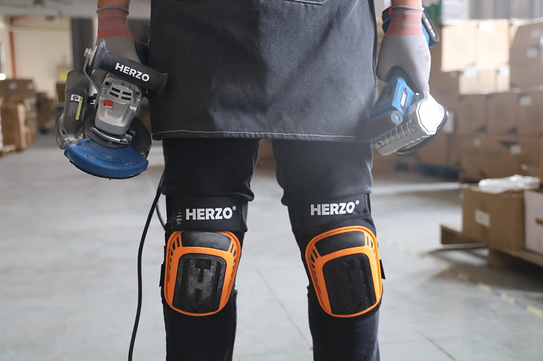 Ginocchiere HERZO per protezione resistente del ginocchio, comode lavori antiscivolo edili