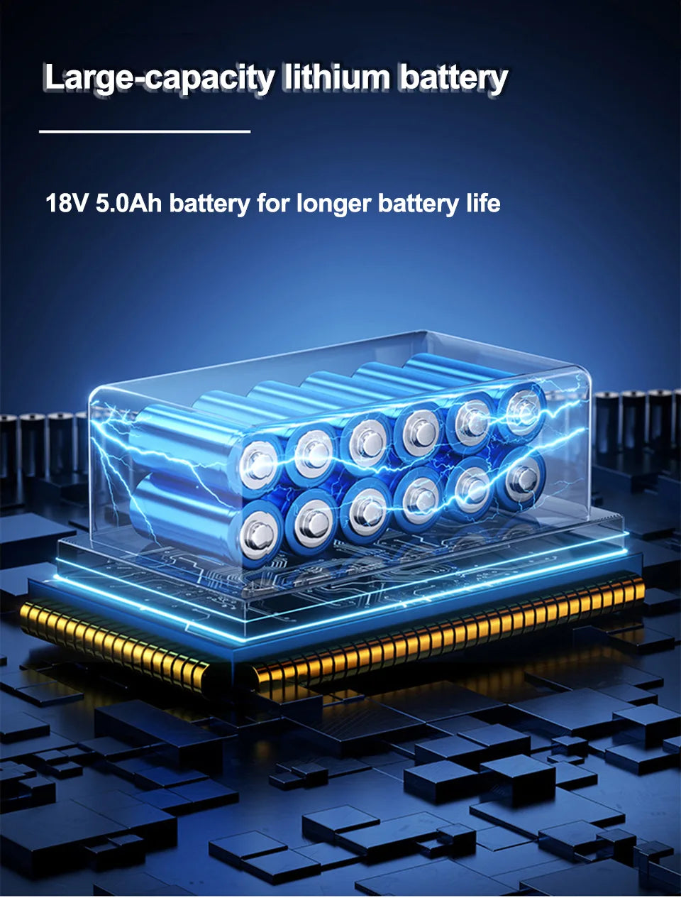 Crimpatrice idraulica elettrica ES-300 con manico dritto per terminali in rame e alluminio da 10-300 mm2 con crimpatura rapida e 360 °   Rotazione