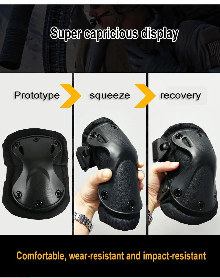 Ginocchiera tattica mimetica unisex Gomitiere Protezione per ginocchio per uomo Donna Sport all'aria aperta Lavoro Caccia Pattinaggio Attrezzatura di sicurezza Ginocchiera