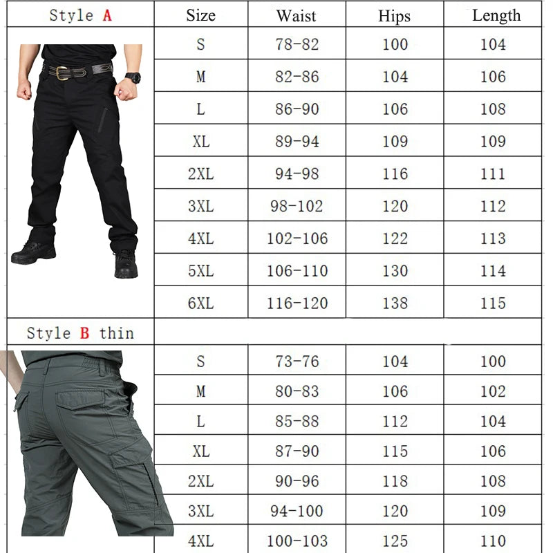 Pantaloni cargo tattici da uomo Pantaloni mimetici militari da combattimento SWAT impermeabili da esterno Pantaloni da lavoro maschili multitasche casual