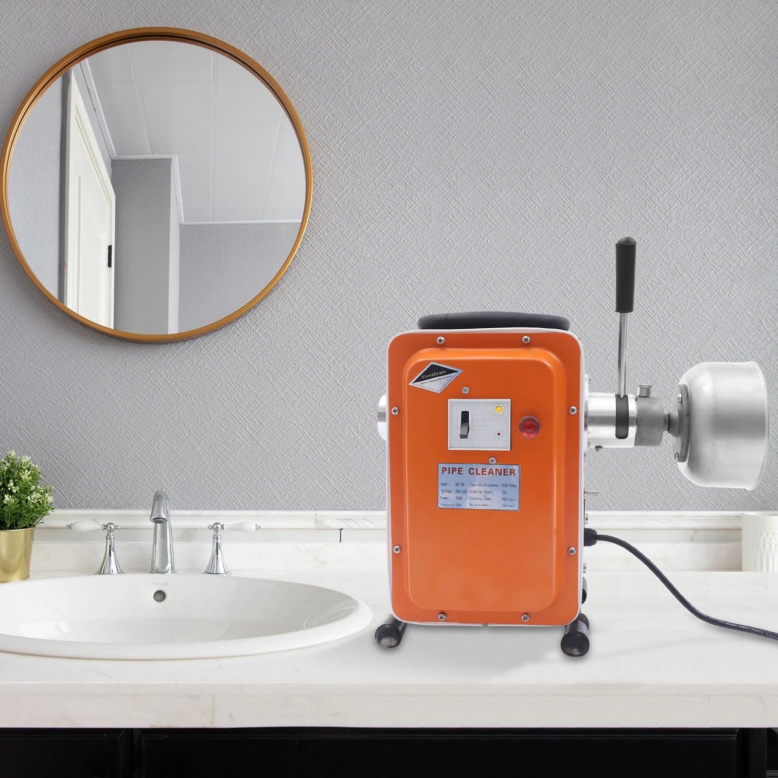 750W Macchina per la pulizia degli scarichi Macchina per la pulizia dei tubi fognari Macchina per la pulizia degli scarichi Kit con molle da 52,49X8,2Ftft per la casa