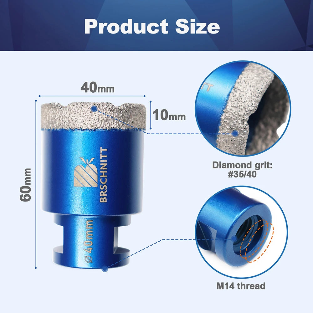 BRSCHNITT-punta diamantata punta centrale per piastrelle granito marmo pietra sega a tazza foratura porcellana Cutter 1 pz otwornice do gresu otwornice do gresu fresa a tazza per mattonelle otwornice