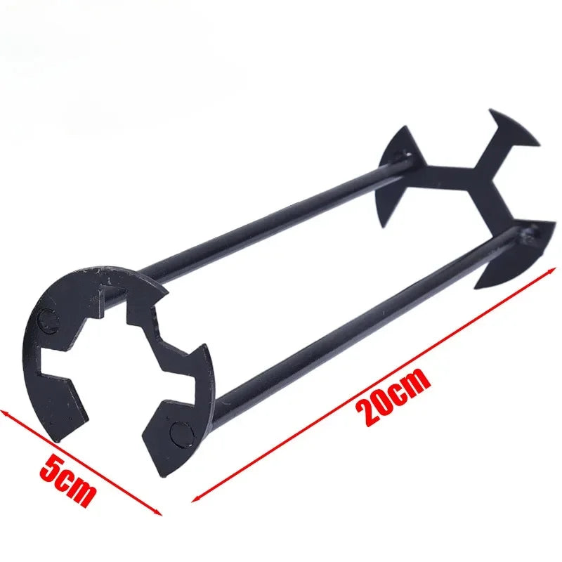 Chiave per lavello 5 in 1 Chiave per rubinetto multifunzionale in acciaio al carbonio Chiave per tubi idraulici Set di riparazione per lavello da cucina per bagno Strumenti hardware