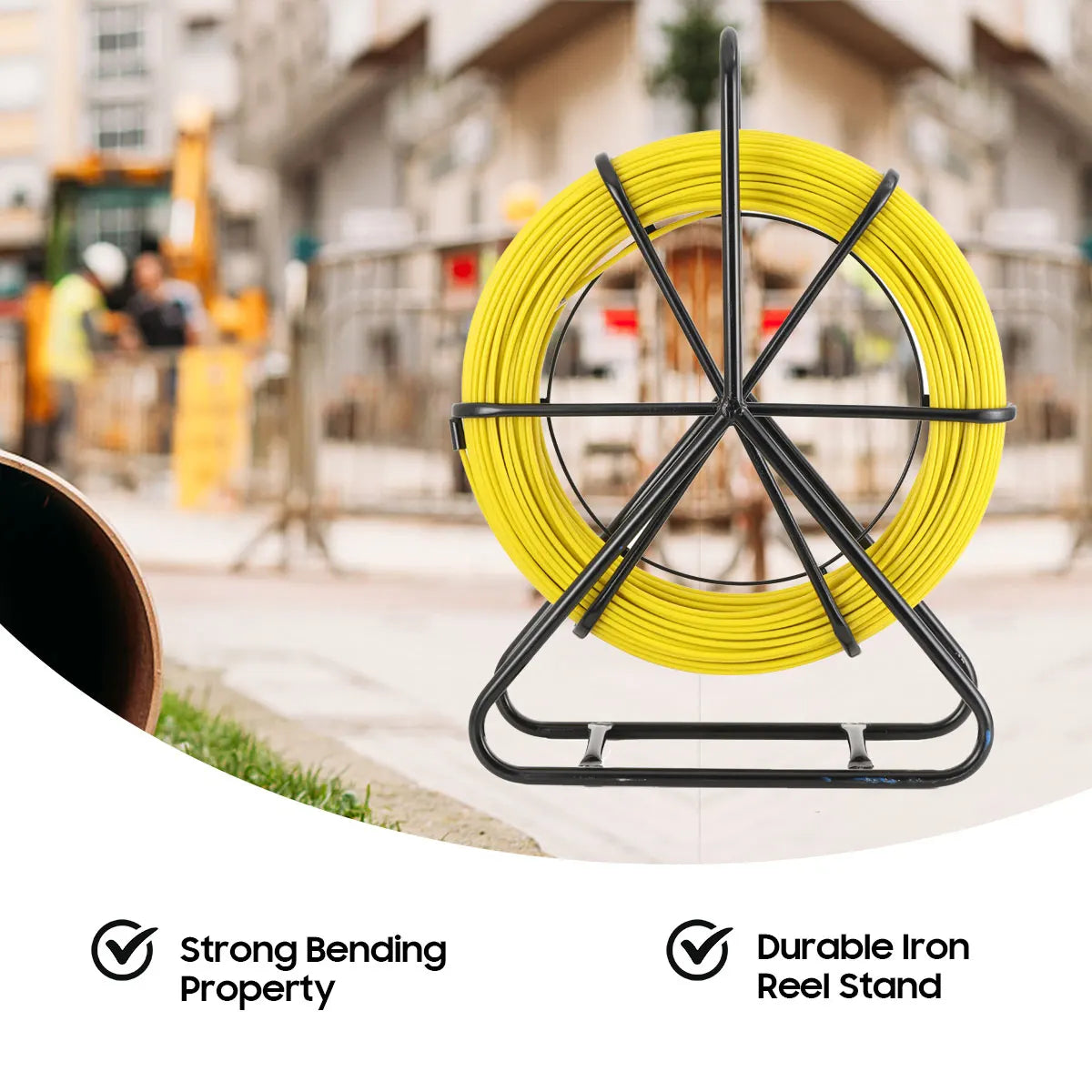 100/130m Elettricista Filo Filettatrice Cavo In Fibra di vetro Asta di marcia Pesce Nastro Rodder Cavo Sbloccatore Leader 6mm