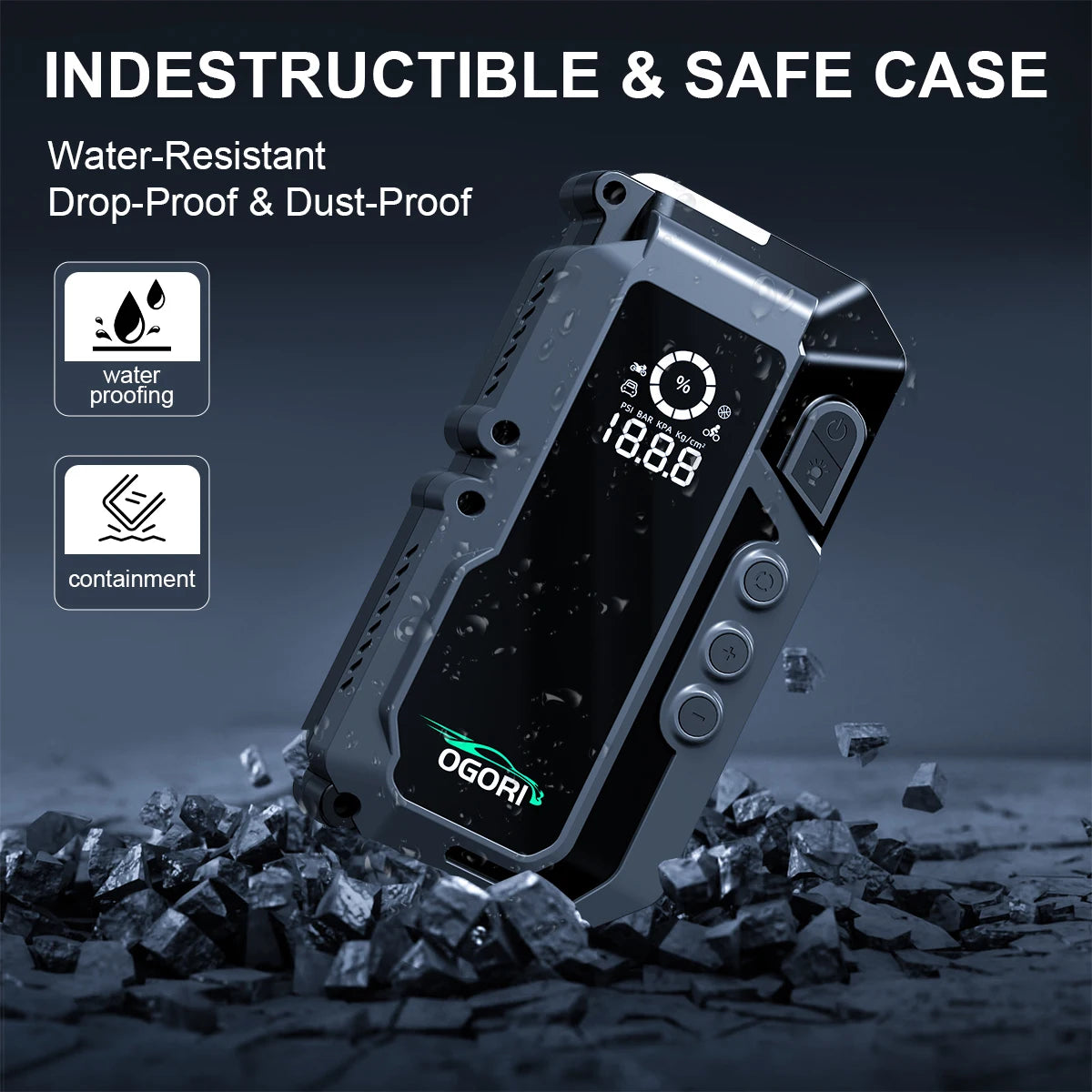 Avviatore di emergenza per auto 4 in 1 7500A con compressore d'aria Pack Booster 12V Power Bank QC 3.0 con torcia Avvia fino a tutti i gas