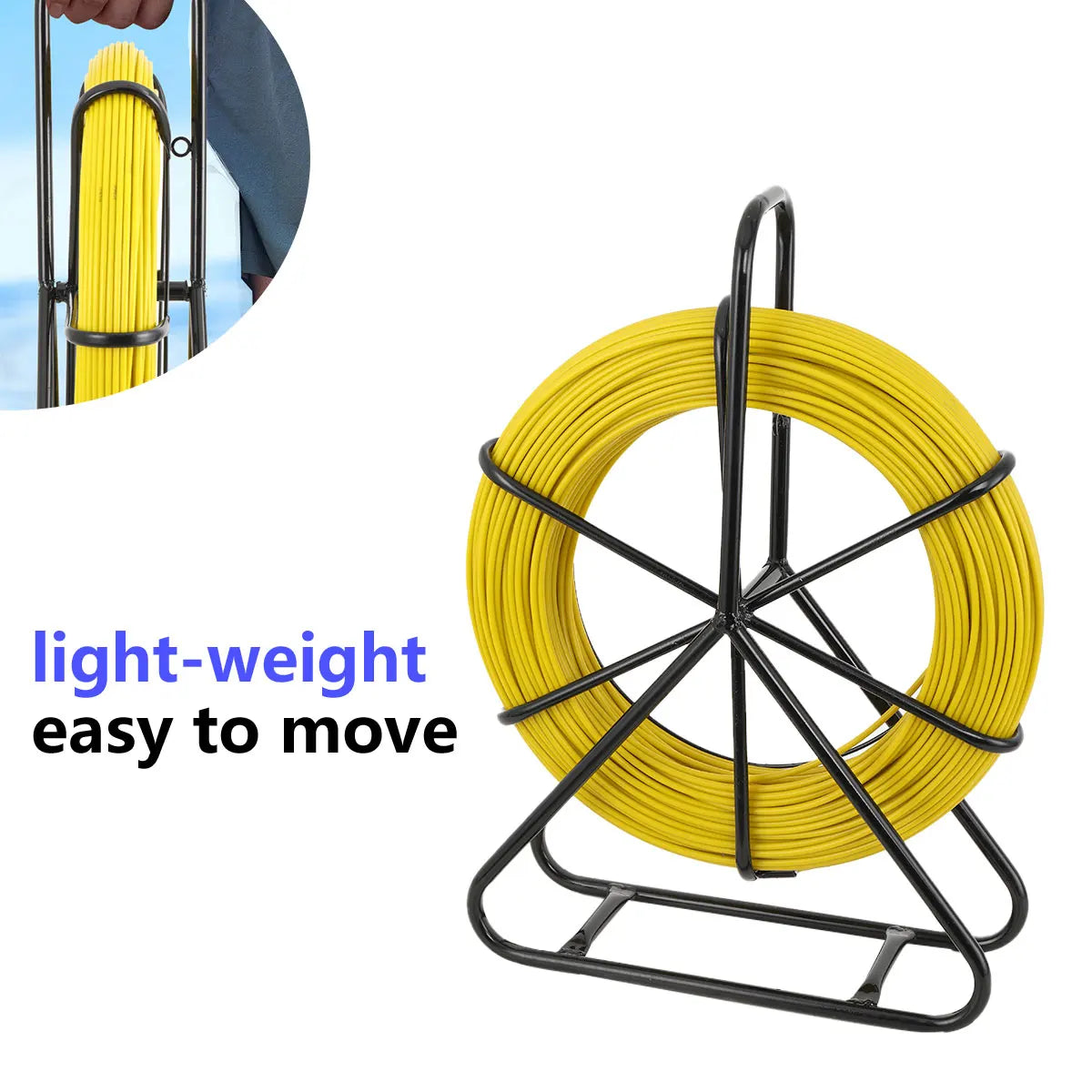 100/130m Elettricista Filo Filettatrice Cavo In Fibra di vetro Asta di marcia Pesce Nastro Rodder Cavo Sbloccatore Leader 6mm