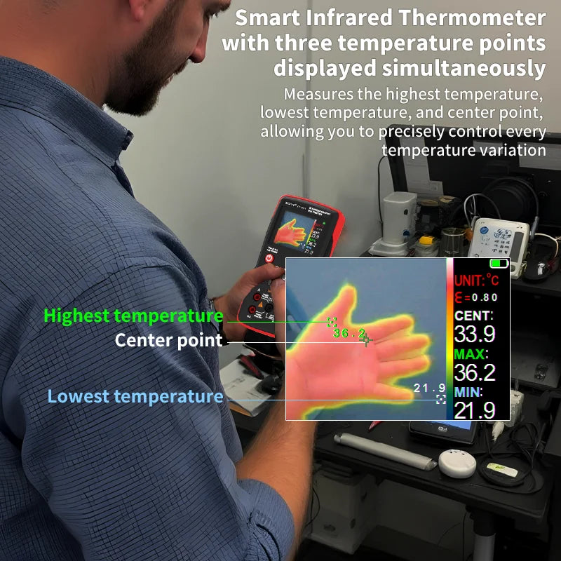 ZOYI R01 Multimetro per immagini termiche 2 in 1 Circuito T-RMS ad alta precisione da 25000 conteggi Rilevamento automobilistico Imaging termico a infrarossi