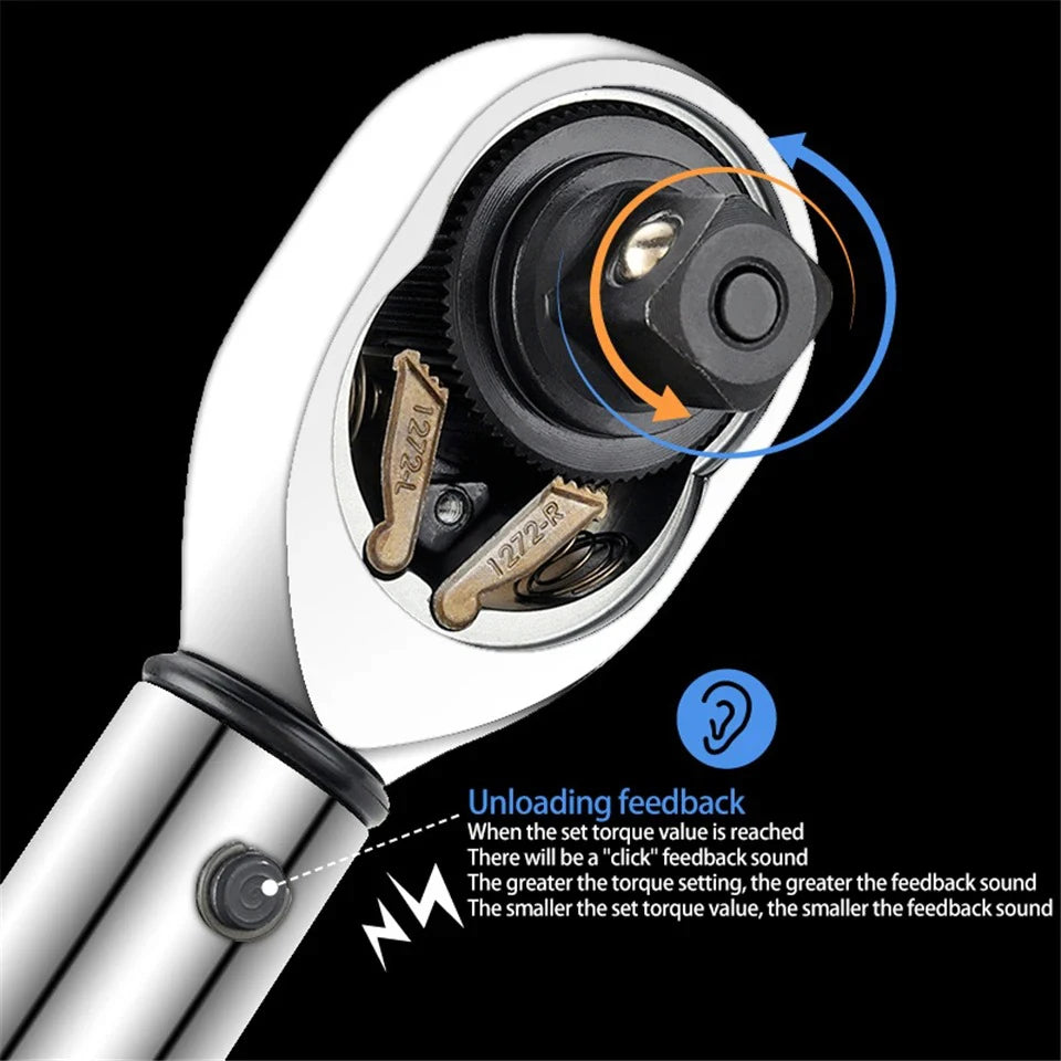 Kit chiave dinamometrica regolabile con precisione 3/8" 10-60N.m con cricchetto a doppia direzione e strumento per la rimozione di candele magnetiche