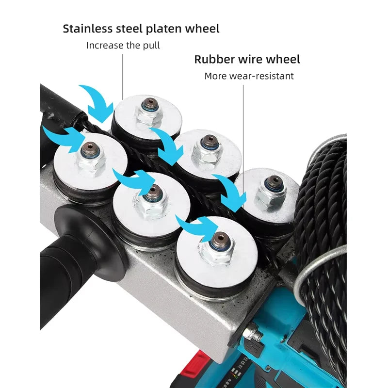 Macchina per incordare elettricista automatica 25M Filo elettrico a scomparsa Pull Wire Guide Tools Filettatrice per Makita