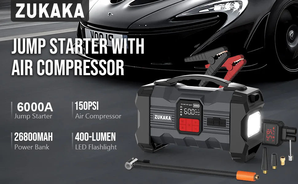 26800mAh Auto Salto di Avviamento Accumulatori E Caricabatterie Di Riserva Compressore D'aria Portatile Pompa di Gonfiaggio Stazione di Potere 4250A Batteria Avviamento Auto Booster