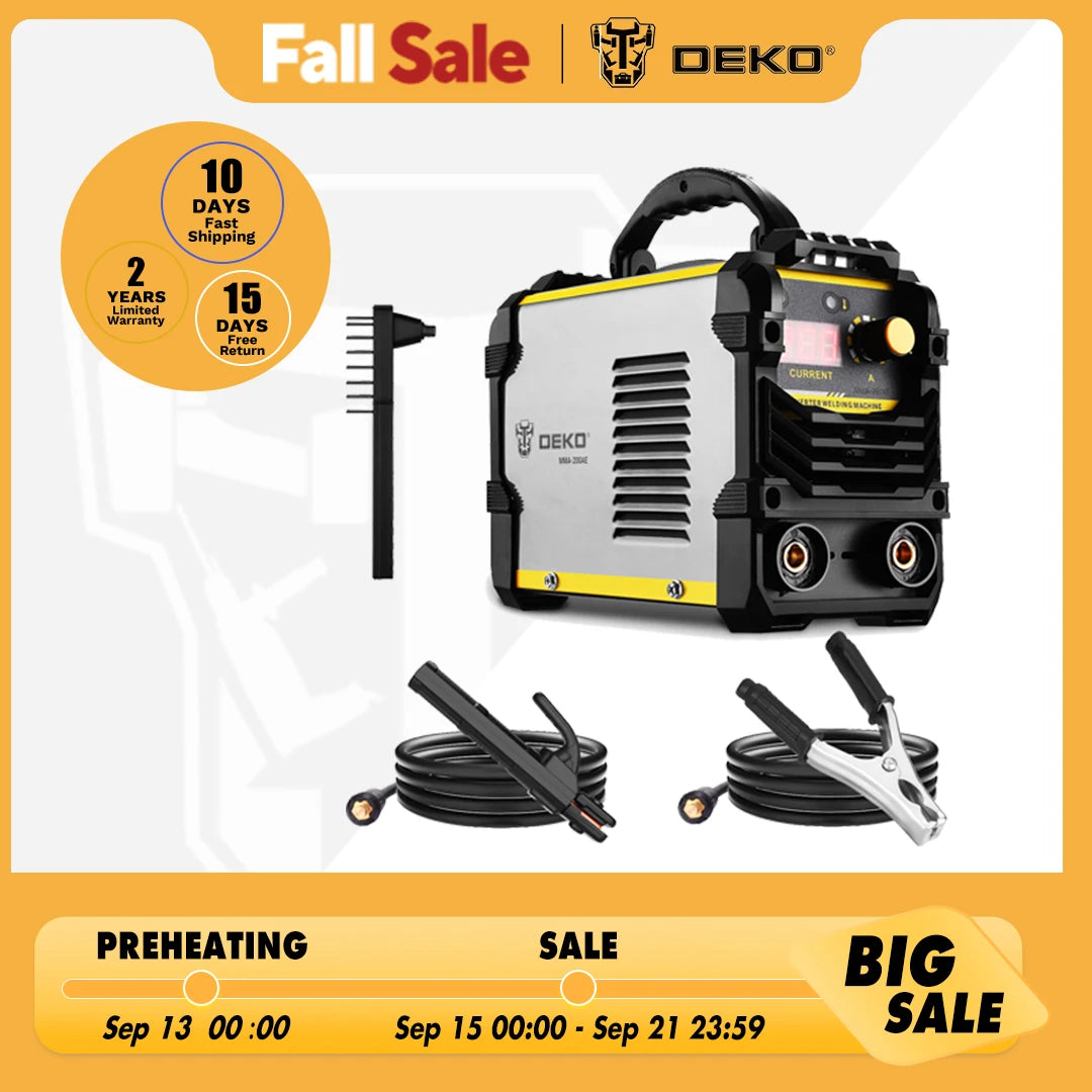 DEKO MMA Serie 160/200 Amp Saldatura Lavoro Leggero Efficiente DC Inverter Saldatore ad arco 220V IGBT MMA Saldatrice