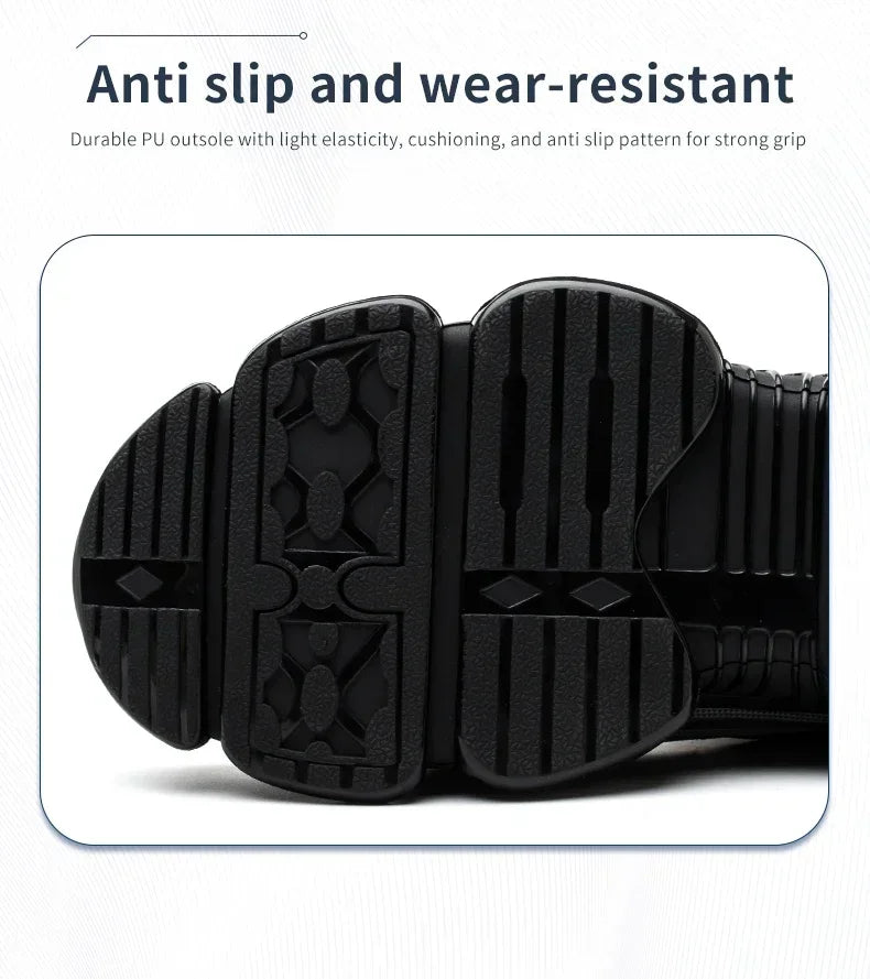 Pulsante rotante Nuove scarpe antinfortunistiche da uomo Scarpe da lavoro anti-smash anti-puntura Scarpe sportive da uomo di moda Stivali protettivi di sicurezza da uomo
