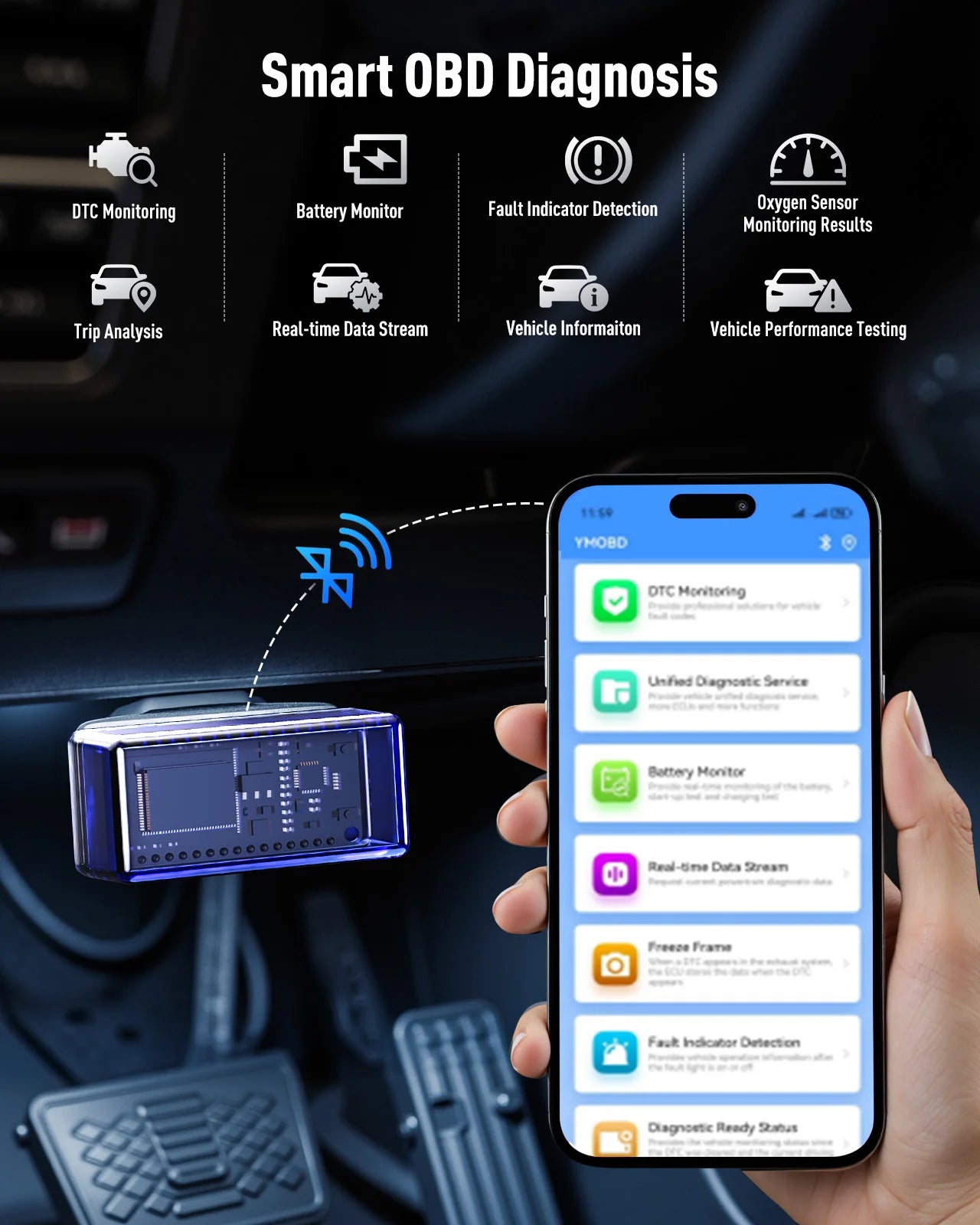 Avviatore di emergenza per auto UTRAI All-in-One 7000A con compressore d'aria, diagnosi OBD e booster di emergenza per batteria per auto Power Bank