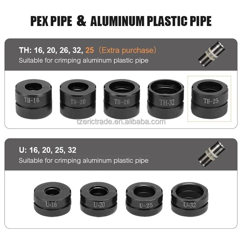 Idraulici a batteria Mascella industriale/fai da te TH/U 16 20 25 26 32mm Strumento di pressatura Pex multistrato Utensili elettrici HVAC alimentati a batteria