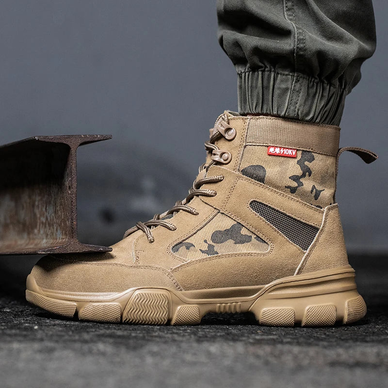 Scarpe da ginnastica Scarpe indistruttibili Scarpe antinfortunistiche da lavoro con puntale in acciaio Scarpe protettive di sicurezza maschili a prova di foratura Stivali tattici