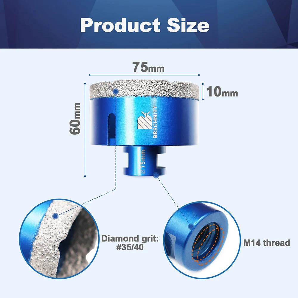 BRSCHNITT-punta diamantata punta centrale per piastrelle granito marmo pietra sega a tazza foratura porcellana Cutter 1 pz otwornice do gresu otwornice do gresu fresa a tazza per mattonelle otwornice