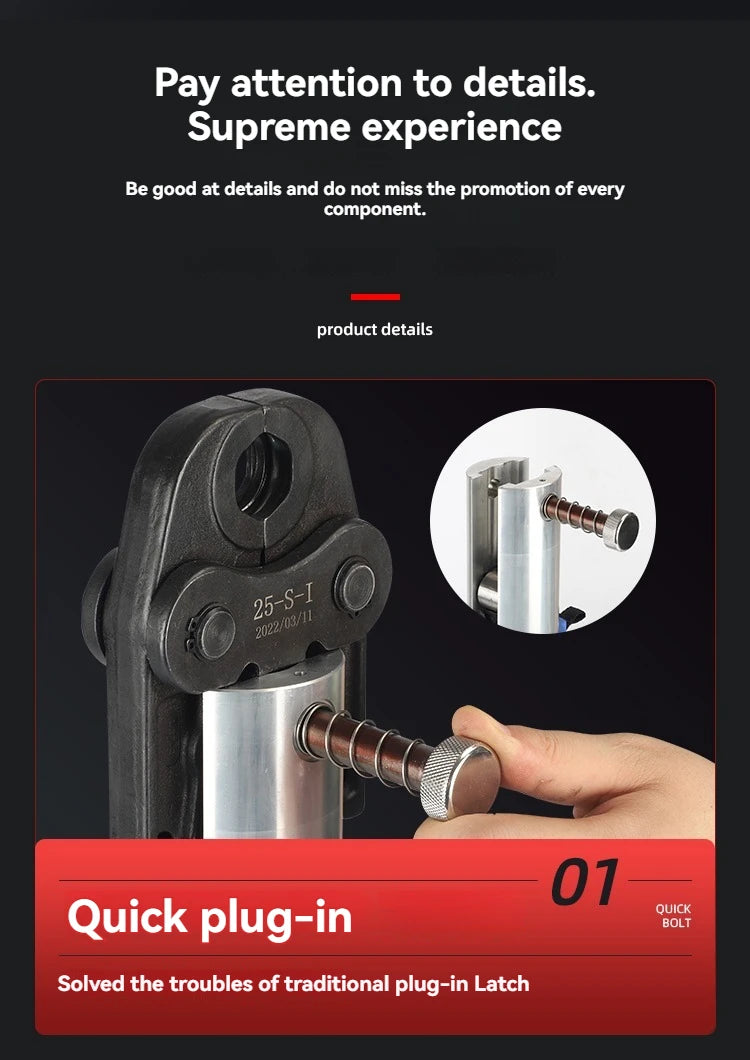 SZ-1532/1550 60KN Pinza per crimpare tubi elettrici Strumento per crimpare tubi dell'acqua Anello Compressione Ricarica Morsetto portatile