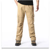 Salopette ampia con tasche grandi Pantaloni tattici da jogging per sport all'aria aperta da uomo Pantaloni da lavoro casual in puro cotone elastico in vita
