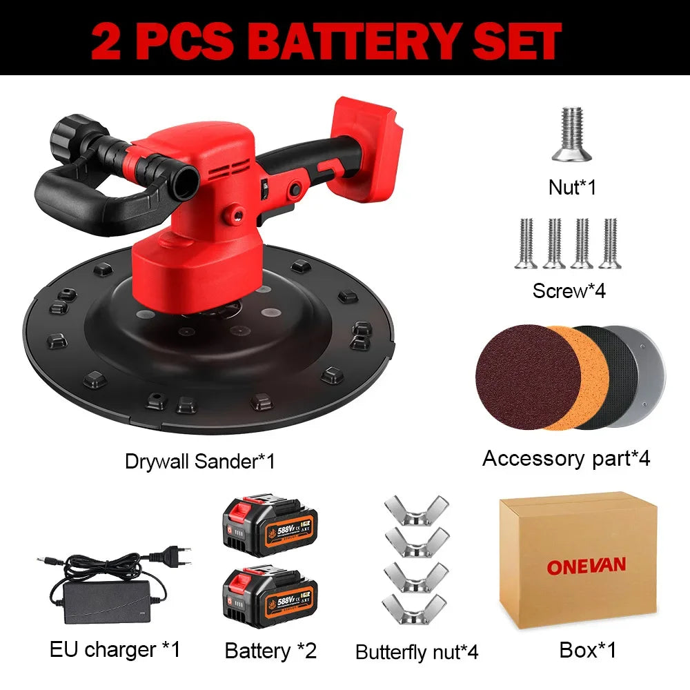 ONEVAN Brushless 380MM Levigatrice per cartongesso Levigatrice da parete Levigatrice da parete a velocità variabile Lucidatrice da muro per utensili elettrici 21V 18V