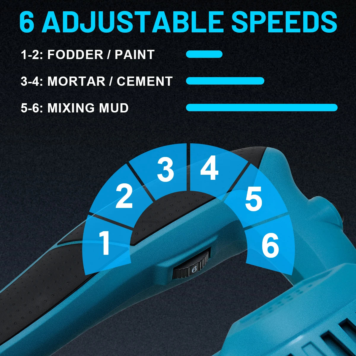 Gami 40V Brushless Elettrico Betoniera Mixer 6 Velocità Cordless Malta di Cemento Gesso Vernice Frullatore Per makita 18v batteria pin