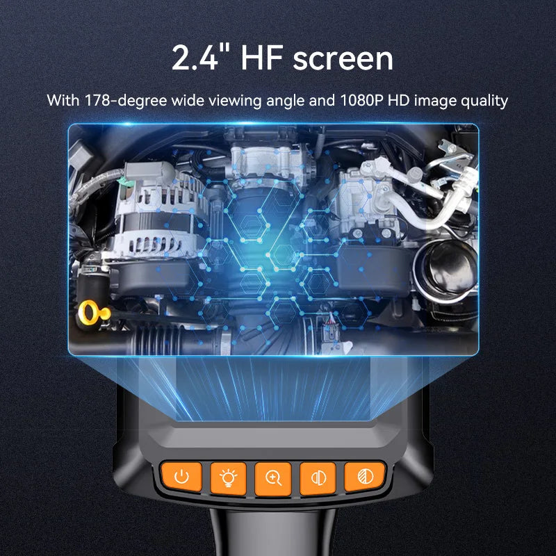 Telecamera per endoscopio industriale 4.3 "Singola doppia lente HD 1080P Periscopio per ispezione auto IP67 Telecamera per fognature impermeabile con LED
