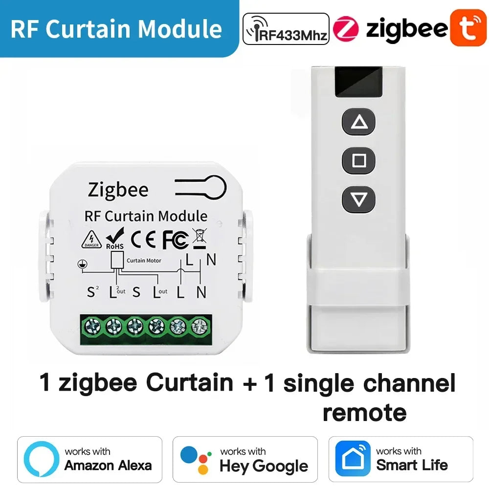 TNCE Tuya Modulo interruttore tenda wifi zigbee rf433mhz, interruttore motore otturatore tende a rullo, controllo intelligente vocale Alexa Google Home