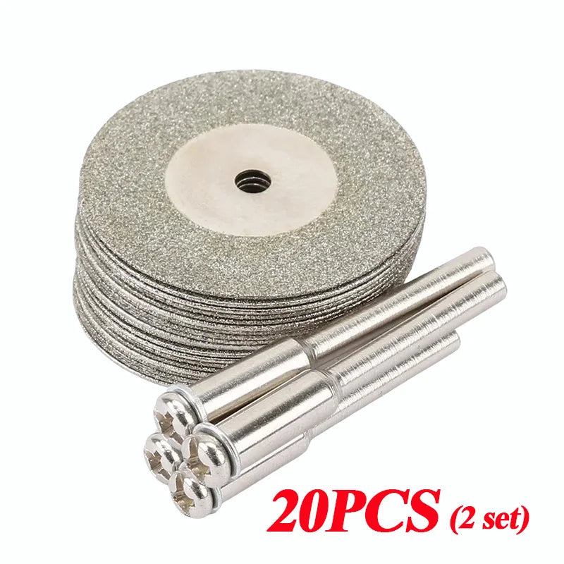 20 pezzi lama diamantata disco tagliato ruota sega circolare disco utensile rotante mini trapano legno pietra plastica vetro ceramica taglierina affilata