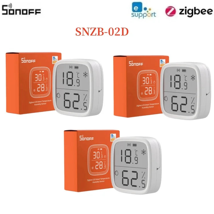 SONOFF SNZB 02D Zigbee Sensore di Umidità di Temperatura SNZB-02D con Schermo LCD per EWeLink SONOFF ZigBee Bridge Alexa Alice