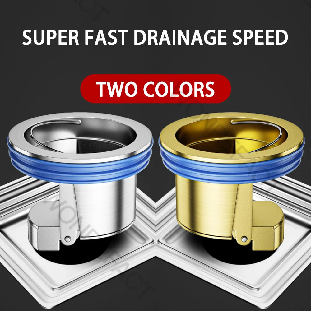 Scarico a pavimento in ottone Cor Anti-odore Anti-insetto Fogna Drenaggio rapido Scarico a pavimento per bagno Nucleo Durevole Installazione rapida Scarico a pavimento