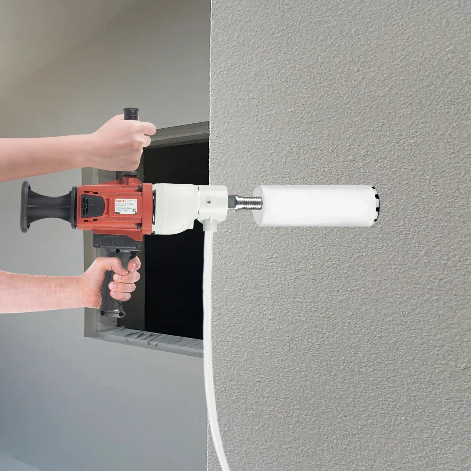 Impianto di perforazione per calcestruzzo 2200W 1200RPM Uso bagnato/secco Staffa regolabile in altezza Trapano verticale portatile 2 in 1