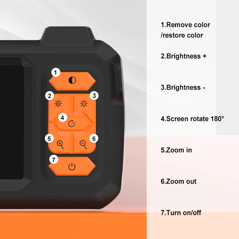 Telecamera per endoscopio Schermo da 4,3 pollici sostituibile Cavo rigido da 1-100 metri HD1080P 8MM Obiettivo per ispezione tubi USB Periscopio LED 2600mAh