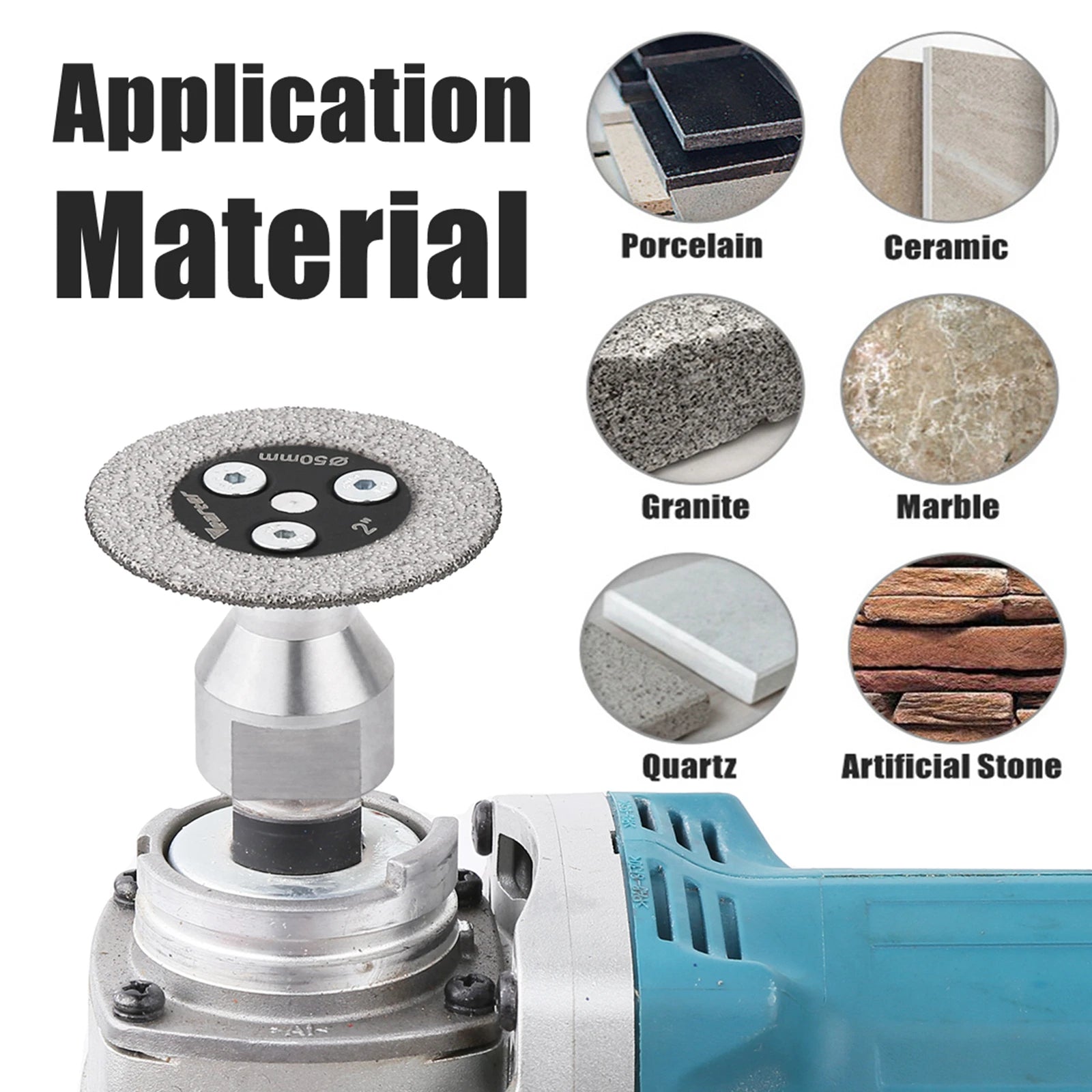 Vearter Sega per incisione diamantata brasata sotto vuoto Lama per speleologia M14 Disco abrasivo con flangia per piastrelle, marmo, cemento, ceramica