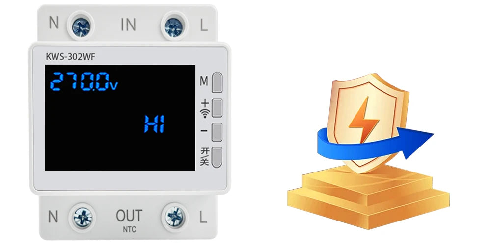 63A Tuya WIFI Smart Life Misuratore di tensione AC170-270V Wattmetro di corrente Misuratore di consumo di elettricità KWH Misuratore di energia di potenza