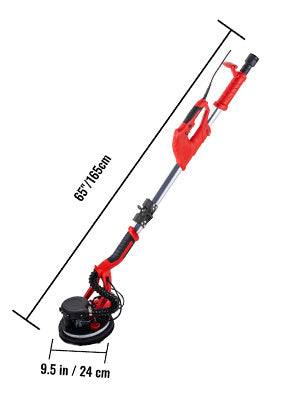 SucceBuy Levigatrice per cartongesso 850W Velocità variabile 800-1750 RPM Levigatrice elettrica per cartongesso Levigatrice pieghevole con manico per telescopio