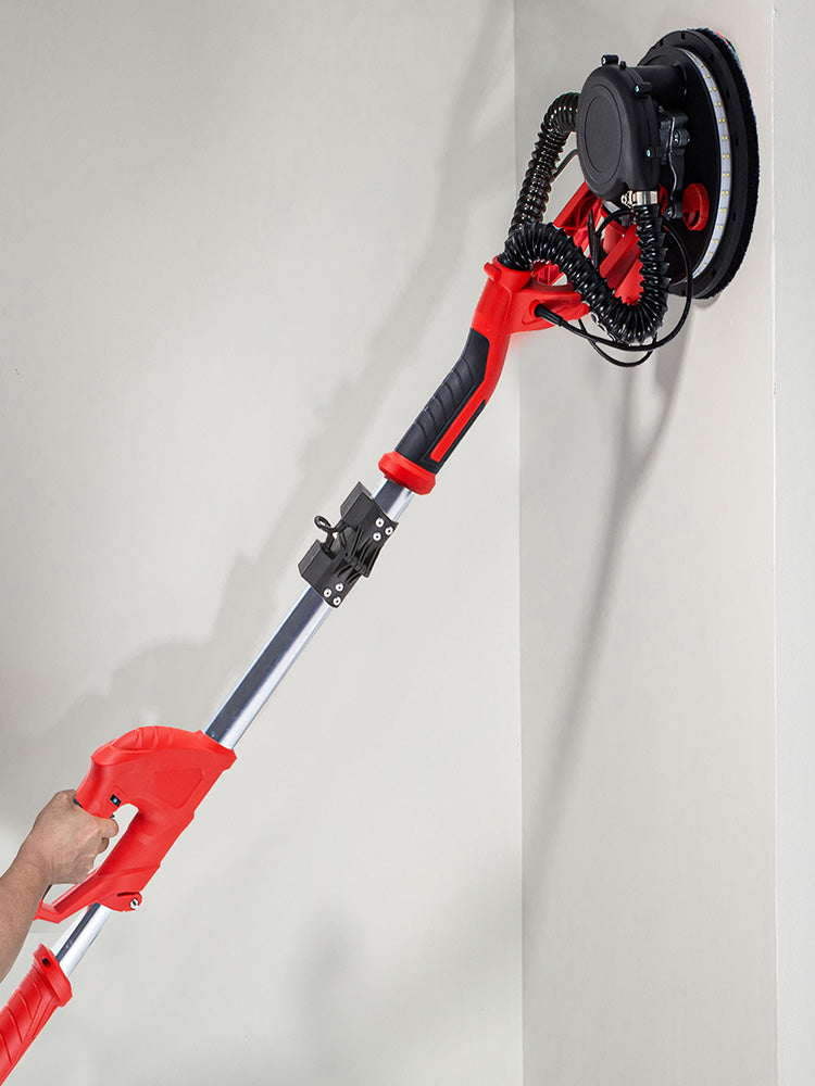 SucceBuy Levigatrice per cartongesso 850W Velocità variabile 800-1750 RPM Levigatrice elettrica per cartongesso Levigatrice pieghevole con manico per telescopio