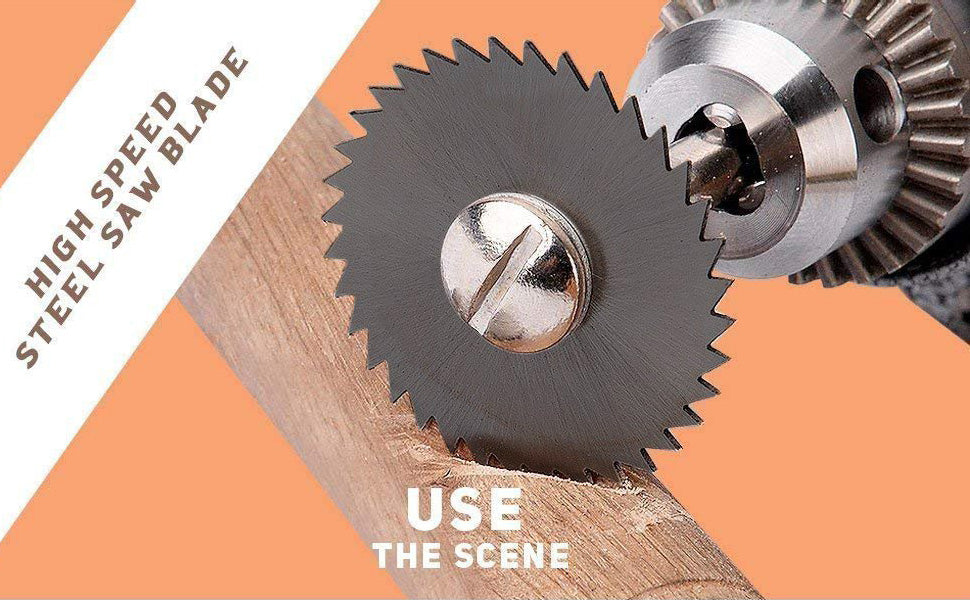 Lame per sega per trapano rotante da 6 pezzi, lame da taglio per ruota a disco per sega in acciaio con mandrino a codolo cilindrico da 1/8 "per utensile rotante per trapani Dremel