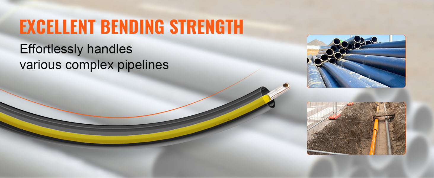 SucceBuy Nastro per pesci in fibra di vetro 425/492/600/656 piedi Condotto Rodder Fishtape Estrattore di filo Strumenti da pesca per pareti e condotti elettrici