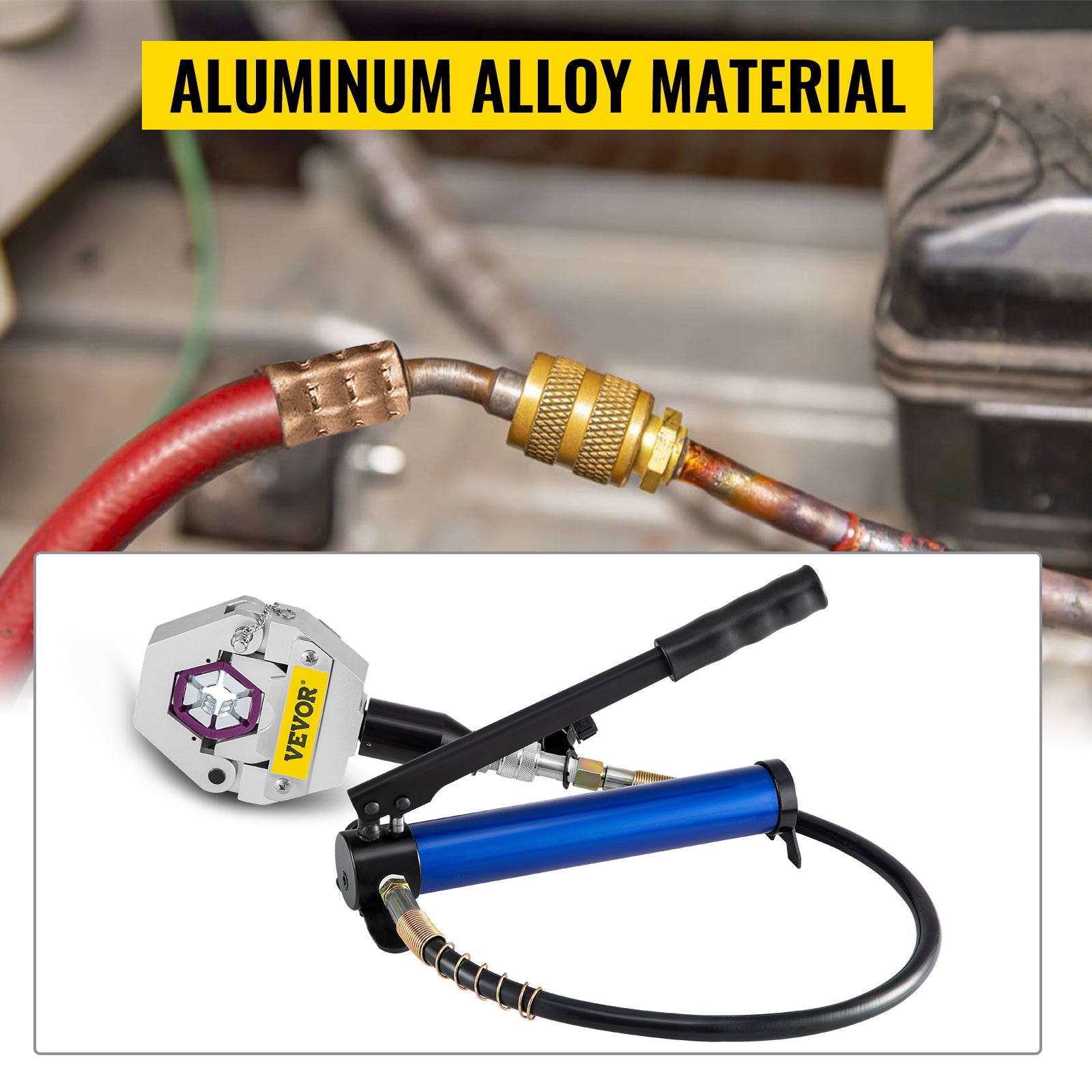 SucceBuy Piegatrice per tubo idraulico 71500 Hydra-Krimp separabile con pompa in alluminio Set di strumenti di crimpatura per riparazione aria condizionata portatile