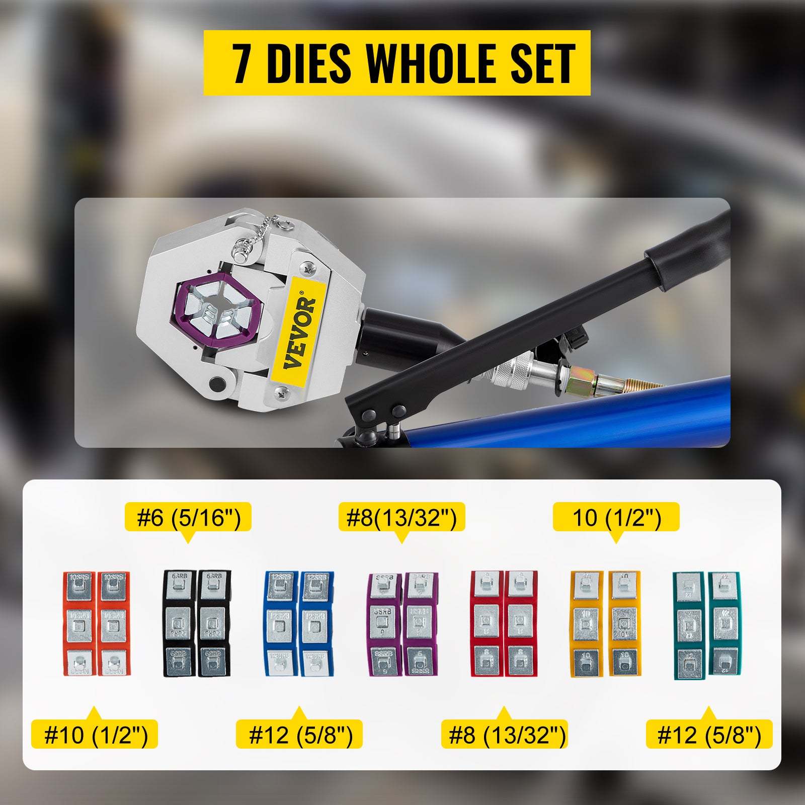 SucceBuy Piegatrice per tubo idraulico 71500 Hydra-Krimp separabile con pompa in alluminio Set di strumenti di crimpatura per riparazione aria condizionata portatile