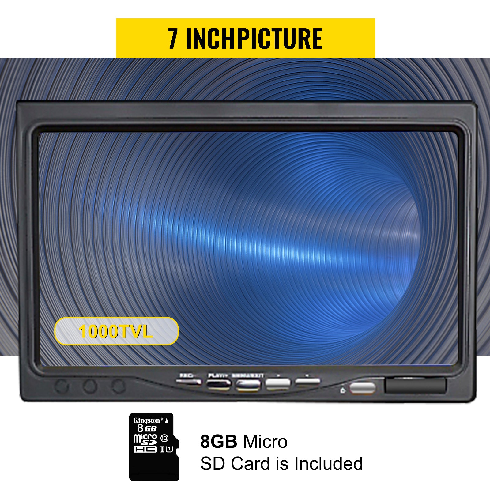 SucceBuy Videocamera per ispezione tubi Funzione di registrazione DVR Monitor da 7/9 pollici 20/30/50M IP68 Endoscopio industriale per condotte fognarie