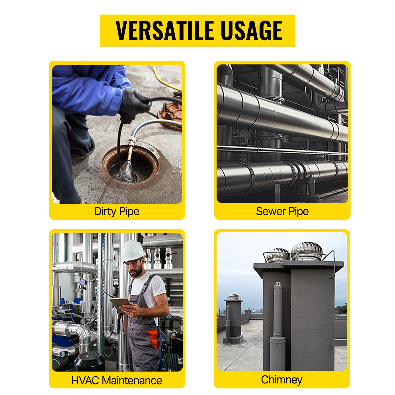 SucceBuy Videocamera per ispezione tubi Funzione di registrazione DVR Monitor da 7/9 pollici 20/30/50M IP68 Endoscopio industriale per condotte fognarie