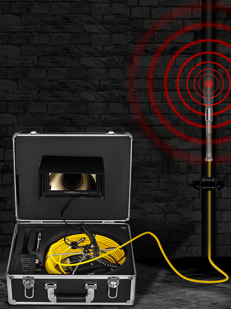 SucceBuy Videocamera per ispezione tubi Funzione di registrazione DVR Monitor da 7/9 pollici 20/30/50M IP68 Endoscopio industriale per condotte fognarie