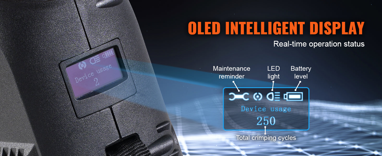 VEVOR Strumenti per crimpare tubi Raccordi per tubi in rame Piegatrice Kit di strumenti per pressatura idraulica V15 V22 V28 ganasce con 2 batterie 20V 4.0Ah