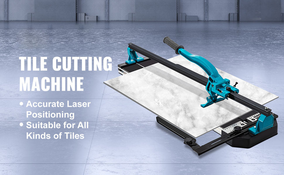 SucceBuy Tagliapiastrelle Utensili manuali per tagliare piastrelle da 48 pollici con binario singolo e staffe doppie Tappo da 3/5 pollici con guida laser precisa