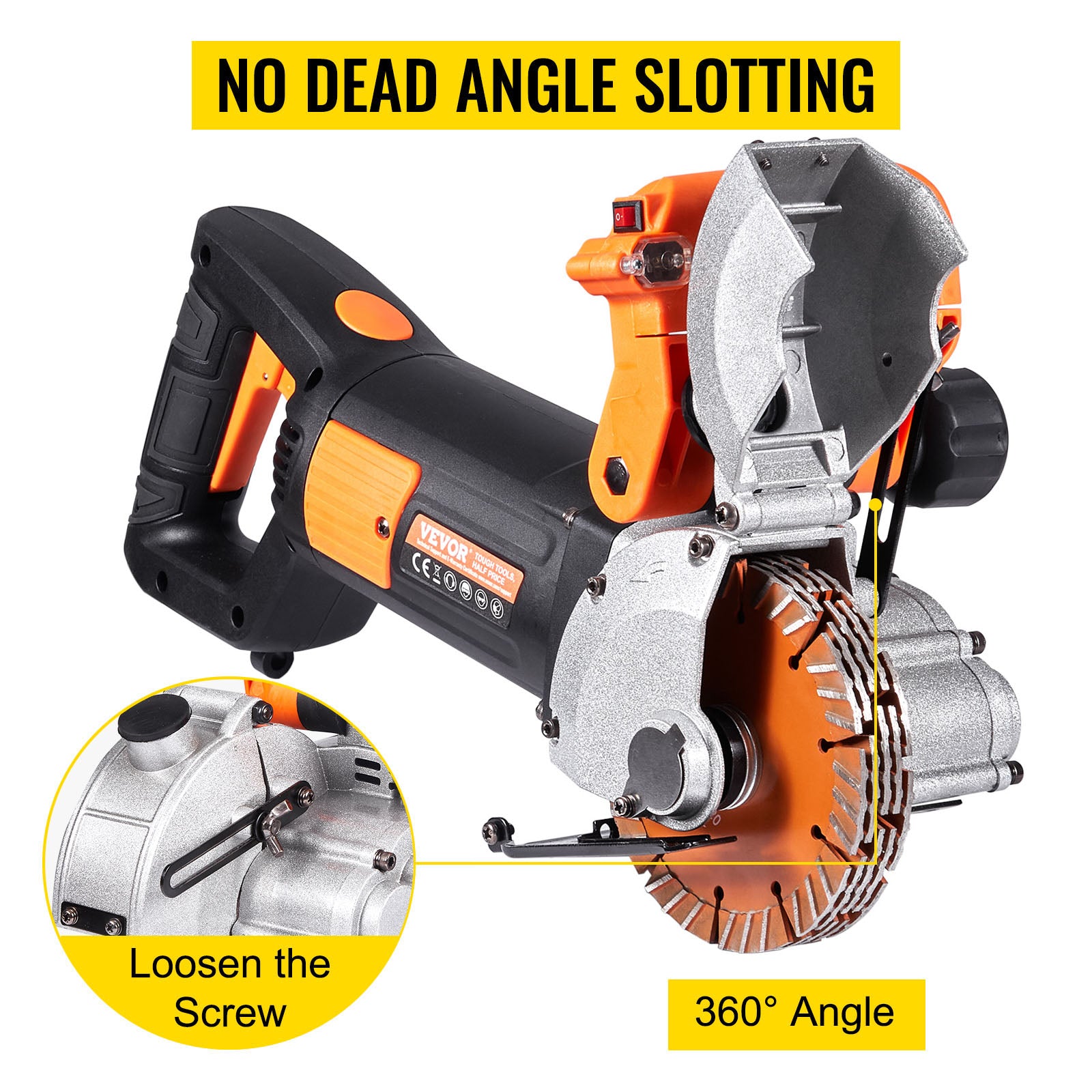 SucceBuy 4800W Parete Chaser Calcestruzzo Mattoni Taglierina 5000RPM Elettrico Senza Soluzione di Continuità Slotter 133mm Lame per Sega Circolare Utensili Elettrici