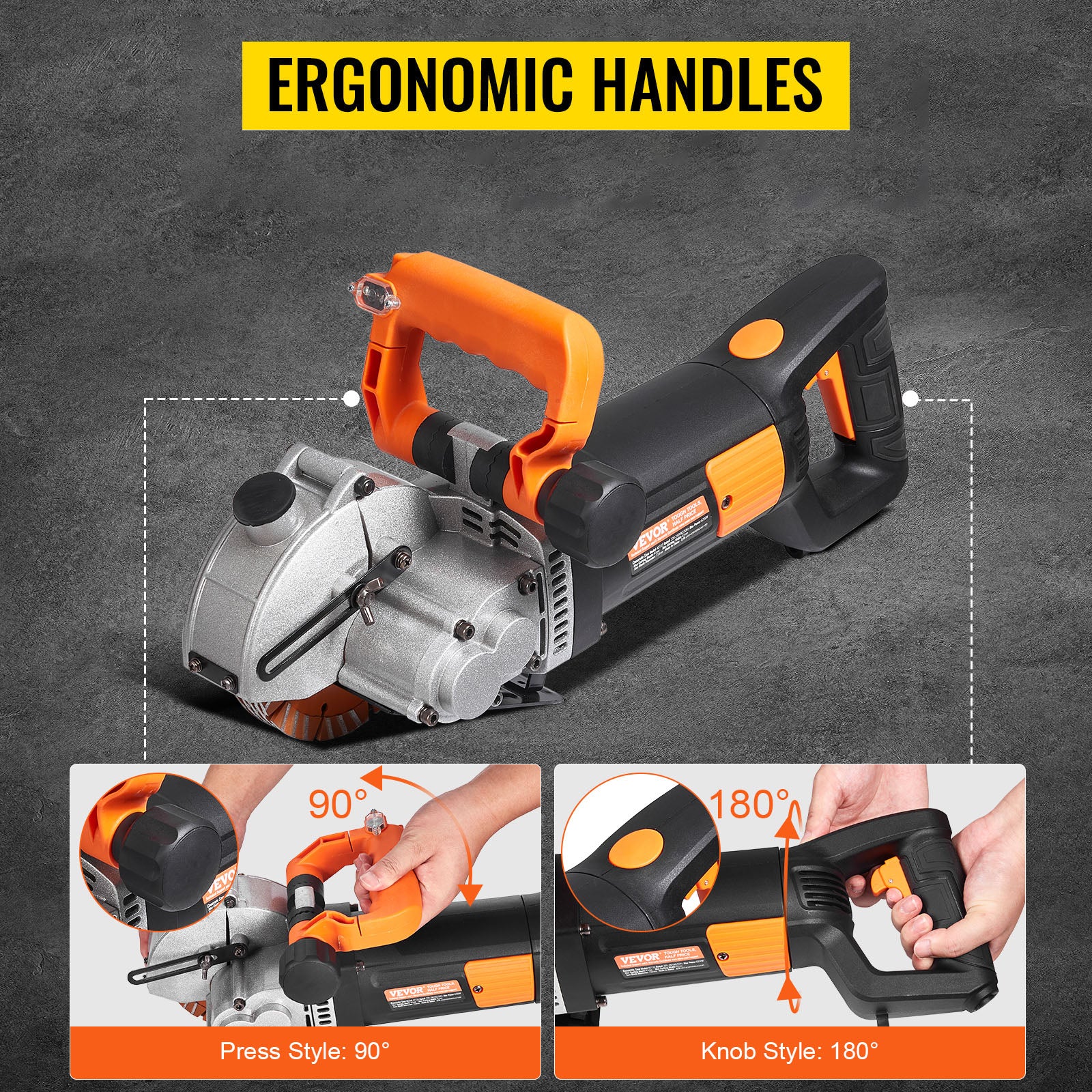 SucceBuy 4800W Parete Chaser Calcestruzzo Mattoni Taglierina 5000RPM Elettrico Senza Soluzione di Continuità Slotter 133mm Lame per Sega Circolare Utensili Elettrici