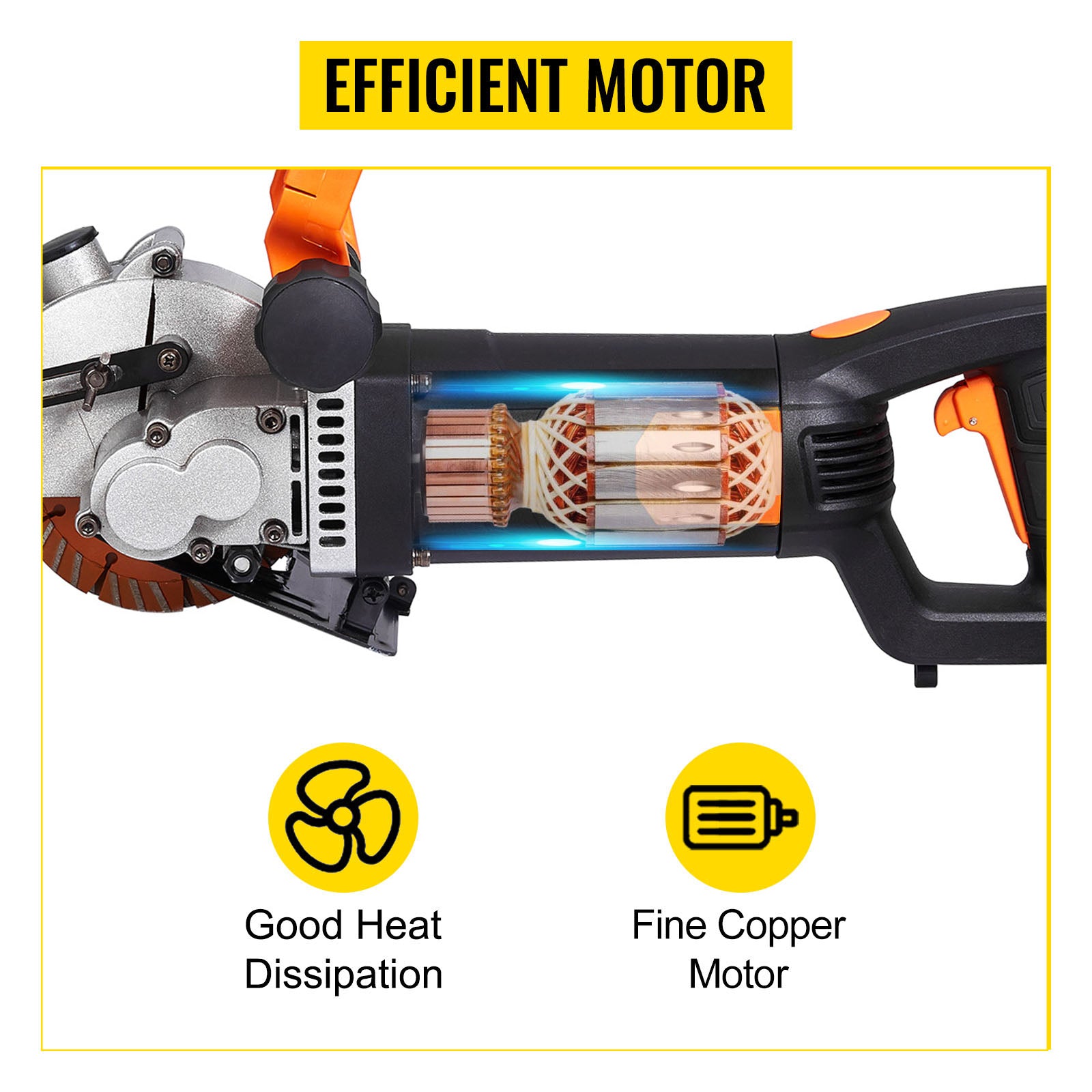 SucceBuy 4800W Parete Chaser Calcestruzzo Mattoni Taglierina 5000RPM Elettrico Senza Soluzione di Continuità Slotter 133mm Lame per Sega Circolare Utensili Elettrici